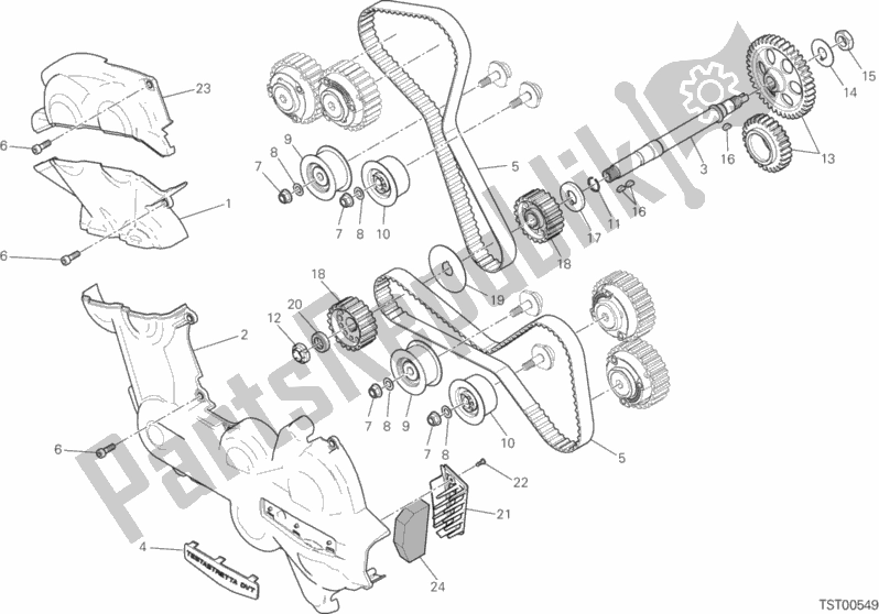 Toutes les pièces pour le Distribuzione du Ducati Multistrada 1200 S ABS USA 2015